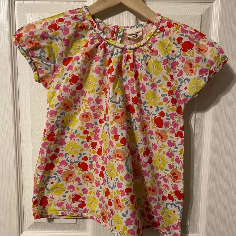 Mini Boden floral shirt sleeve top sz 9-10yrs